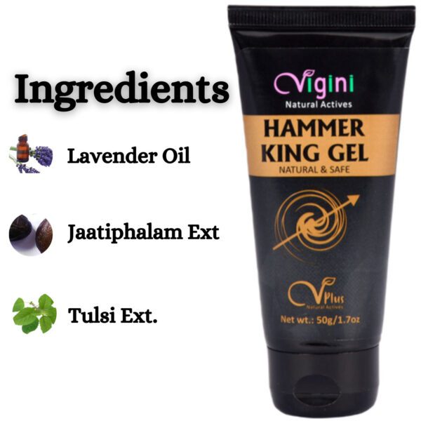 Vigini Hammer King Massage Gel for Men 50g | Shilajit Gold Ayurvedic Capsule 30Caps