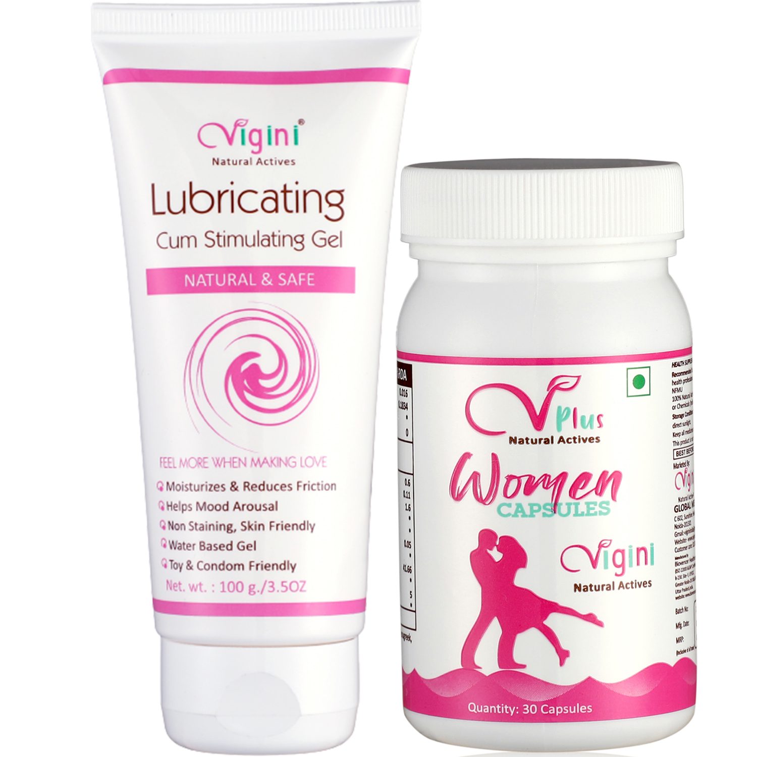 Lubricating Cum Stimulating Gel 100ml and Women’s Capsules 30caps