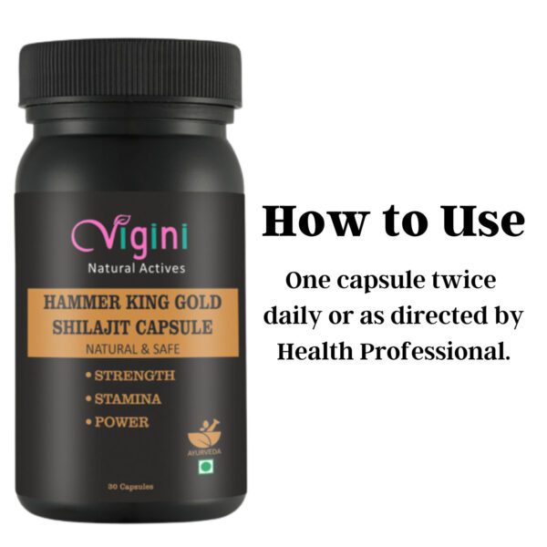 Vigini Hammer King Massage Gel for Men 50g | Shilajit Gold Ayurvedic Capsule 30Caps