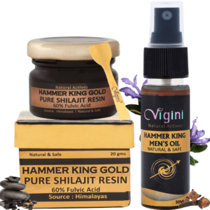 Vigini Pure Premium Shilajit Gold Resin 20g | Hammer King Men’s Oil 30ml