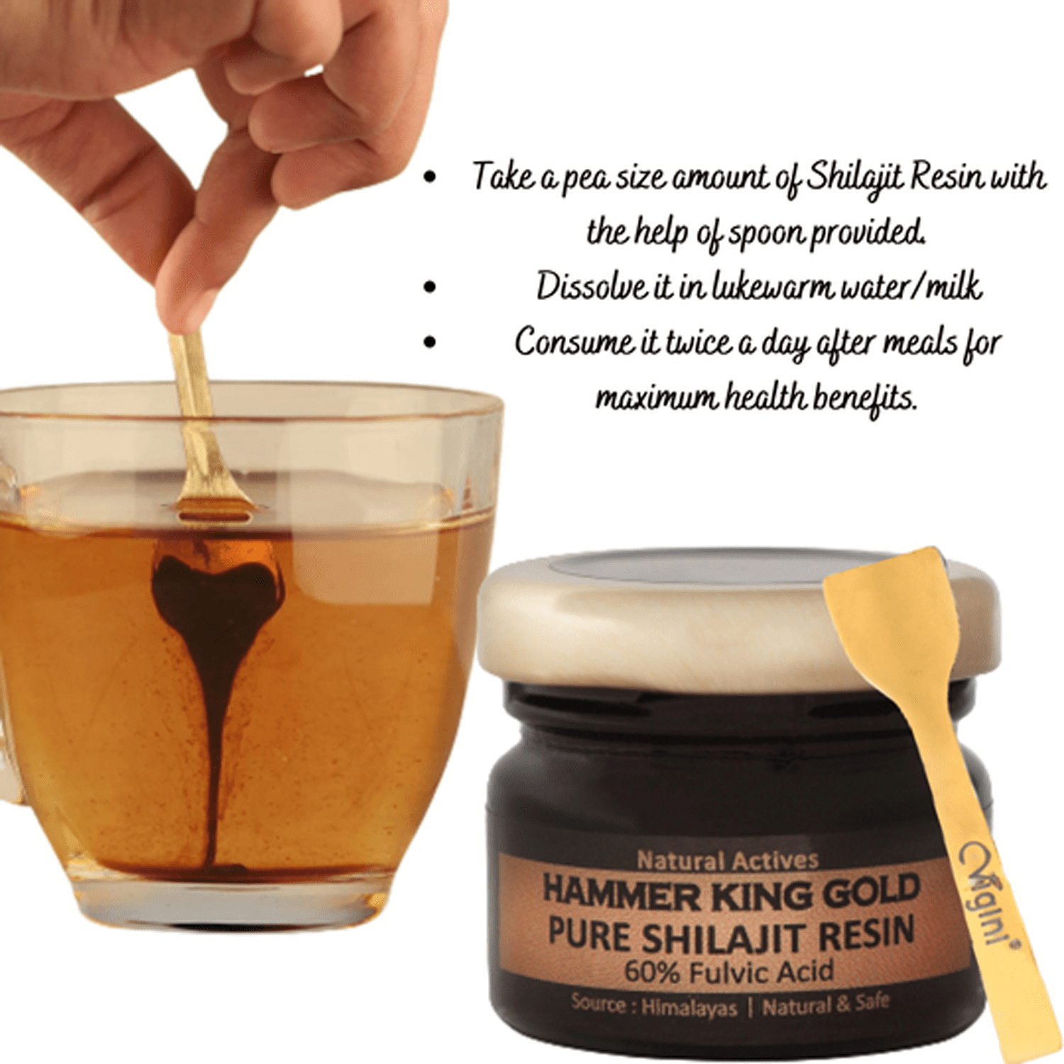 Vigini Pure Premium Shilajit Gold Resin 20g | Hammer King Men’s Oil 30ml