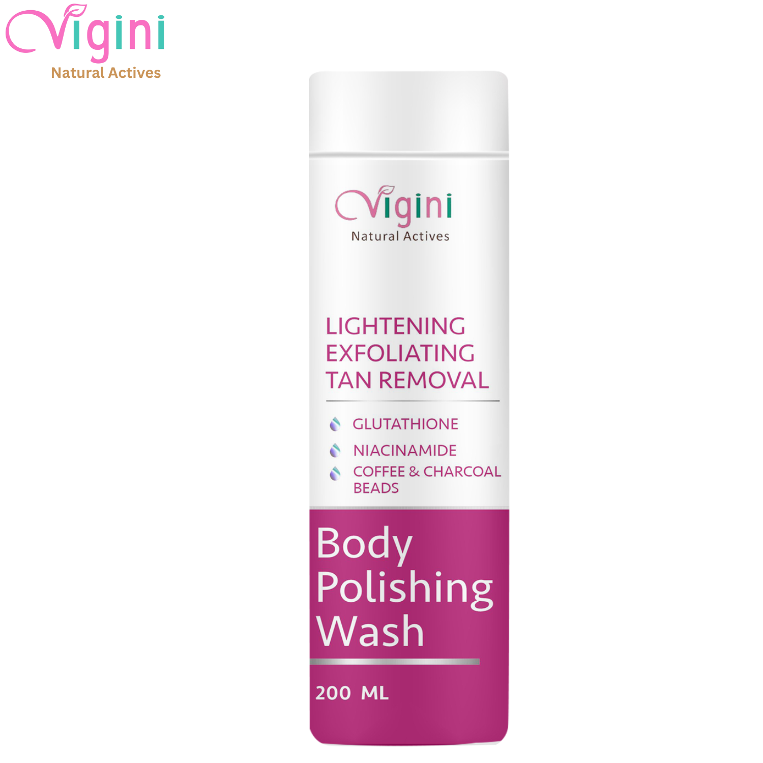 Vigini Skin Lightening Exfoliating Tanning & Pigmentation Removal Body Whitening Polishing Coffee Scrub Body Wash-200ml