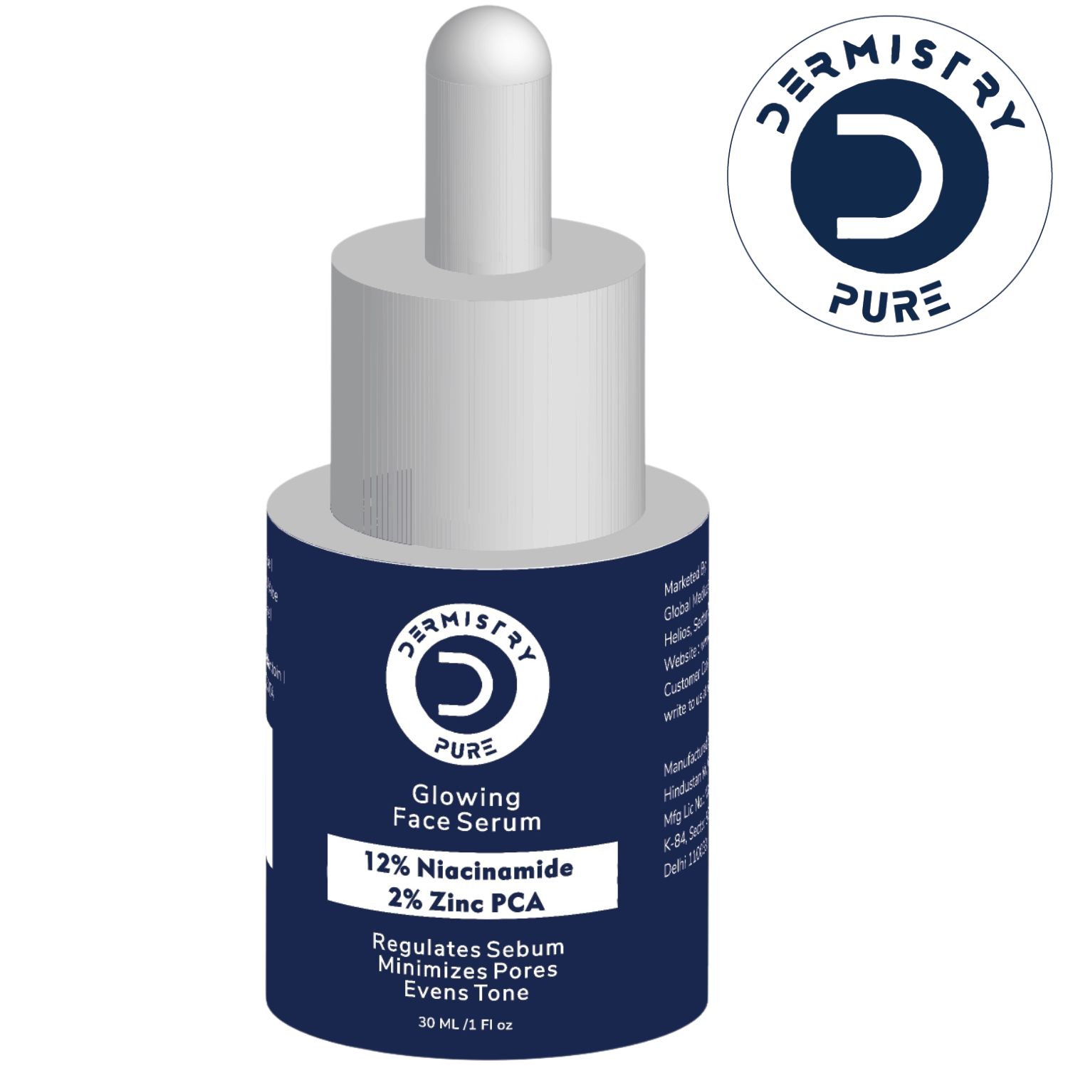 Dermistry 12% Niacinamide 2% Zinc Face Serum For Oil Blemish Control Minimize Pores & Even Skin Tone